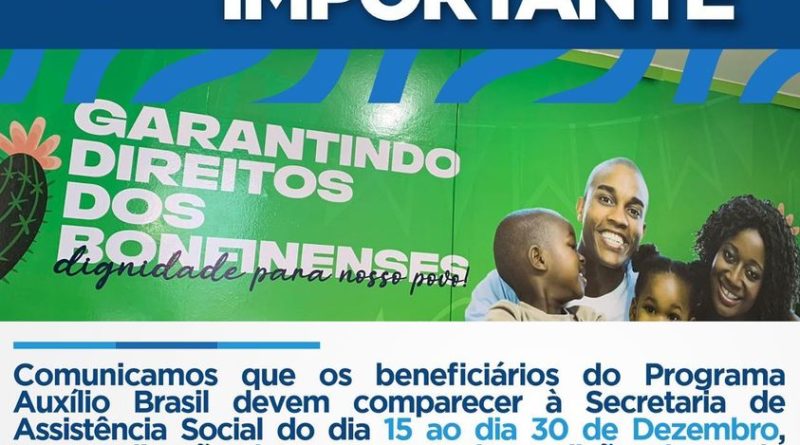 PREFEITURA DIVULGA LISTA COM O NOME DE NOVOS BENEFICIÁRIOS DO PROGRAMA  AUXÍLIO BRASIL EM AÇAILÂNDIA