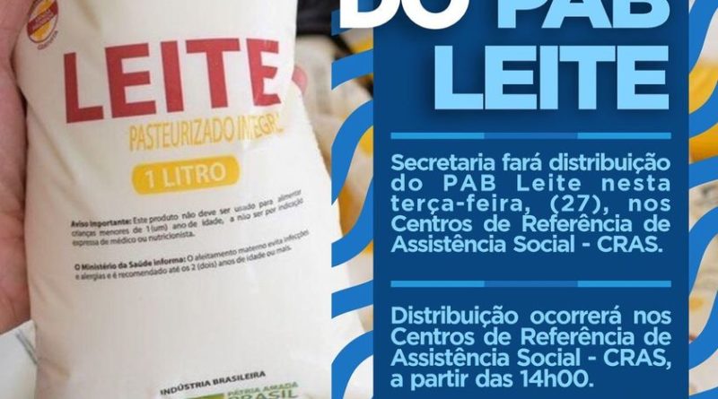 Prefeitura de Senhor do Bonfim fará a última entrega do PAB Leite no ano de 2022